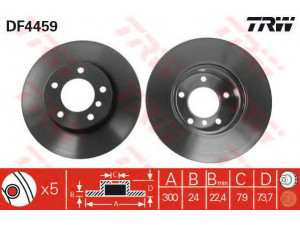 TRW DF4459 stabdžių diskas 
 Dviratė transporto priemonės -> Stabdžių sistema -> Stabdžių diskai / priedai
34116764643, 34116772669, 34116854998