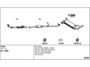 FENNO SU001 išmetimo sistema 
 Išmetimo sistema -> Išmetimo sistema, visa