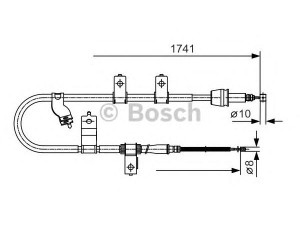 BOSCH 1 987 482 076 trosas, stovėjimo stabdys 
 Stabdžių sistema -> Valdymo svirtys/trosai
59912 26150