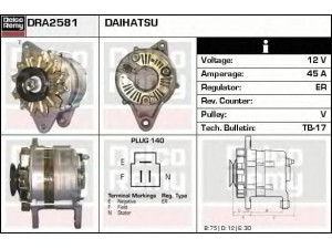 DELCO REMY DRA2581 kintamosios srovės generatorius 
 Elektros įranga -> Kint. sr. generatorius/dalys -> Kintamosios srovės generatorius