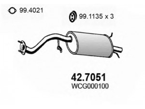 ASSO 42.7051 galinis duslintuvas 
 Išmetimo sistema -> Duslintuvas
GEX33769, WCG000100
