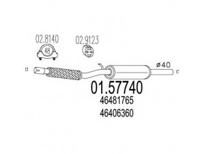 MTS 01.57740 vidurinis duslintuvas 
 Išmetimo sistema -> Duslintuvas
46406360, 46481765