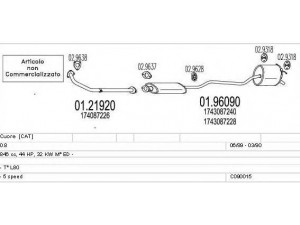MTS C090015001383 išmetimo sistema 
 Išmetimo sistema -> Išmetimo sistema, visa