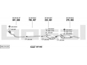 BOSAL 090.216.55 išmetimo sistema 
 Išmetimo sistema -> Išmetimo sistema, visa