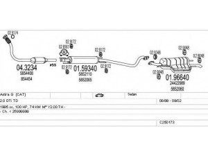 MTS C250173005293 išmetimo sistema 
 Išmetimo sistema -> Išmetimo sistema, visa