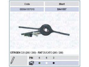 MAGNETI MARELLI 000041557010 vairo kolonėlės jungiklis 
 Vidaus įranga -> Rankinės/kojinės svirties sistema
5996213
