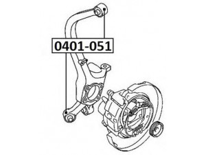 ASVA 0401-051 valdymo svirties/išilginių svirčių įvorė 
 Ašies montavimas/vairavimo mechanizmas/ratai -> Valdymo svirtis/pasukamosios svirties sujungimas -> Montavimas/sutvirtinimas
MR223651, MR223652, MR223673, MR333865