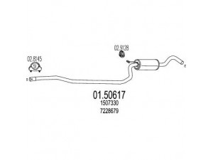 MTS 01.50617 vidurinis duslintuvas 
 Išmetimo sistema -> Duslintuvas
1507330, 7135920, 7228679