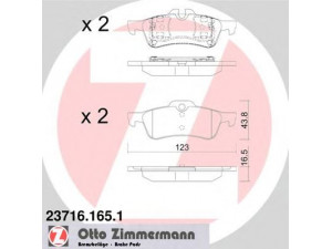 ZIMMERMANN 23716.165.1 stabdžių trinkelių rinkinys, diskinis stabdys 
 Techninės priežiūros dalys -> Papildomas remontas
34 21 6 770 252, 34 21 1 503 077