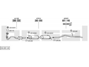 BOSAL 034.981.46 išmetimo sistema 
 Išmetimo sistema -> Išmetimo sistema, visa