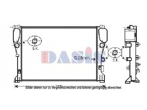 AKS DASIS 120098N radiatorius, variklio aušinimas 
 Aušinimo sistema -> Radiatorius/alyvos aušintuvas -> Radiatorius/dalys
2115003502, A2115003502