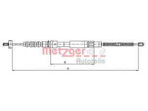 METZGER 10.8231 trosas, stovėjimo stabdys 
 Stabdžių sistema -> Valdymo svirtys/trosai
3457229