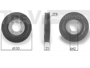 TREVI AUTOMOTIVE PC1053 skriemulys, alkūninis velenas 
 Diržinė pavara -> Dirželio skriemulys
0515L6, 0515LG, 0515L6, 0515LG