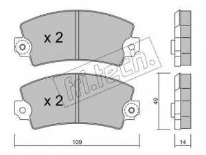 fri.tech. 005.1 stabdžių trinkelių rinkinys, diskinis stabdys 
 Techninės priežiūros dalys -> Papildomas remontas
75 531 486