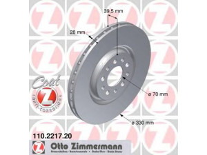 ZIMMERMANN 110.2217.20 stabdžių diskas 
 Dviratė transporto priemonės -> Stabdžių sistema -> Stabdžių diskai / priedai
517 31 346, 517 60 622, 517 67 383