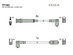TESLA T716C uždegimo laido komplektas 
 Kibirkšties / kaitinamasis uždegimas -> Uždegimo laidai/jungtys
12121270550, 12121705715, 12121705716