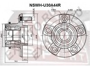 ASVA NSWH-U30A44R rato stebulė 
 Ašies montavimas/vairavimo mechanizmas/ratai -> Rato stebulė/montavimas -> Rato stebulė
43200-AD000, 43200-AD001