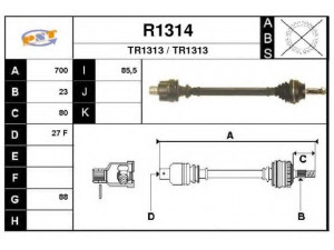 SNRA R1314 kardaninis velenas 
 Ratų pavara -> Kardaninis velenas