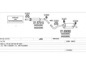 MTS C310022006892 išmetimo sistema 
 Išmetimo sistema -> Išmetimo sistema, visa