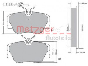 METZGER 1170258 stabdžių trinkelių rinkinys, diskinis stabdys 
 Techninės priežiūros dalys -> Papildomas remontas
000 420 9920, 001 420 0720, 002 420 9920