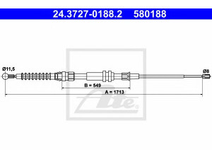 ATE 24.3727-0188.2 trosas, stovėjimo stabdys 
 Stabdžių sistema -> Valdymo svirtys/trosai
2K0 609 721 D, 2K0 609 721 E, 2K0 609 721 F