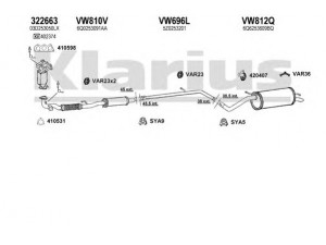 KLARIUS 931496U išmetimo sistema 
 Išmetimo sistema -> Išmetimo sistema, visa