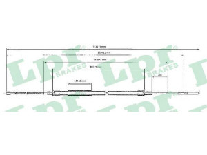 LPR C0955B trosas, stovėjimo stabdys 
 Stabdžių sistema -> Valdymo svirtys/trosai
3A0609721, 3A0609721B
