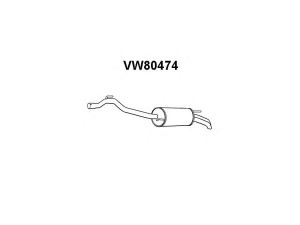 VENEPORTE VW80474 galinis duslintuvas 
 Išmetimo sistema -> Duslintuvas
074253609AL, JZW253609BP