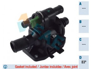 FAE 5306383 termostatas, aušinimo skystis 
 Aušinimo sistema -> Termostatas/tarpiklis -> Thermostat
96.477.671.80, 9647767180, 1313841