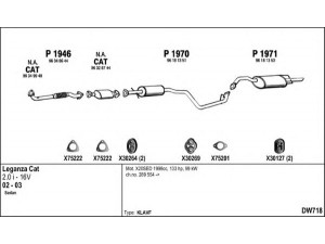 FENNO DW718 išmetimo sistema 
 Išmetimo sistema -> Išmetimo sistema, visa