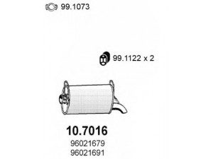 ASSO 10.7016 galinis duslintuvas 
 Išmetimo sistema -> Duslintuvas
96021679, 96021691, 96131133
