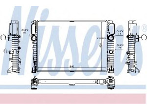 NISSENS 67105 radiatorius, variklio aušinimas 
 Aušinimo sistema -> Radiatorius/alyvos aušintuvas -> Radiatorius/dalys
211 500 37 02, A2115003702
