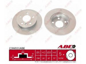 ABE C3W031ABE stabdžių diskas 
 Stabdžių sistema -> Diskinis stabdys -> Stabdžių diskas
251407615Q, 251 407 615 B, 251 407 615 Q