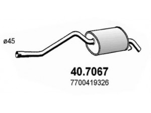 ASSO 40.7067 galinis duslintuvas 
 Išmetimo sistema -> Duslintuvas
7700419035, 7700419326