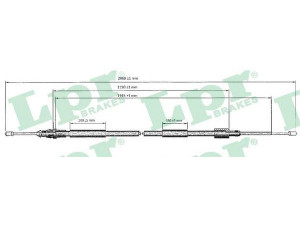 LPR C0620B trosas, stovėjimo stabdys 
 Stabdžių sistema -> Valdymo svirtys/trosai
4745T3, 9636664680, 4745T3