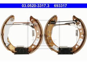 ATE 03.0520-3317.3 stabdžių trinkelių komplektas 
 Techninės priežiūros dalys -> Papildomas remontas