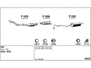 FENNO BM008 išmetimo sistema 
 Išmetimo sistema -> Išmetimo sistema, visa