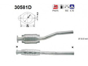 AS 30581D katalizatoriaus keitiklis 
 Išmetimo sistema -> Katalizatoriaus keitiklis
7700426108, 7700847086