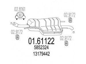 MTS 01.61122 galinis duslintuvas 
 Išmetimo sistema -> Duslintuvas
13179442, 5852324