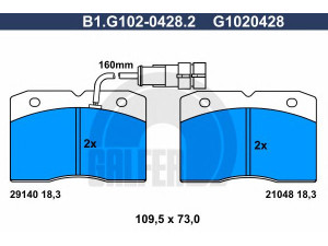 GALFER B1.G102-0428.2 stabdžių trinkelių rinkinys, diskinis stabdys 
 Techninės priežiūros dalys -> Papildomas remontas
1906429