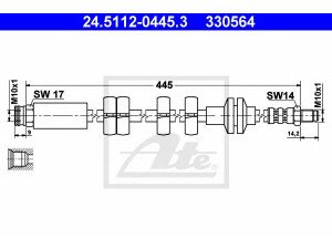 ATE 24.5112-0445.3 stabdžių žarnelė 
 Stabdžių sistema -> Stabdžių žarnelės
46481634, 46481635, 7635376