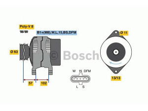 BOSCH 0 124 655 102 kintamosios srovės generatorius 
 Elektros įranga -> Kint. sr. generatorius/dalys -> Kintamosios srovės generatorius
21561402, 74 21 561 402