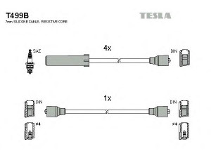 TESLA T499B uždegimo laido komplektas 
 Kibirkšties / kaitinamasis uždegimas -> Uždegimo laidai/jungtys