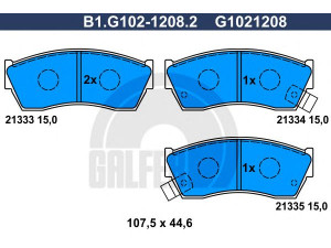 GALFER B1.G102-1208.2 stabdžių trinkelių rinkinys, diskinis stabdys 
 Techninės priežiūros dalys -> Papildomas remontas
5520061880, 55200-60B11, 55200-61880
