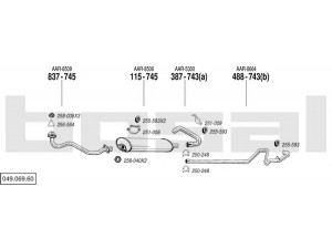 BOSAL 049.069.60 išmetimo sistema 
 Išmetimo sistema -> Išmetimo sistema, visa