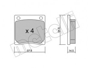 METELLI 22-0229-0 stabdžių trinkelių rinkinys, diskinis stabdys 
 Techninės priežiūros dalys -> Papildomas remontas
41060-M3228, 41060-M4925