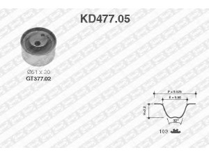SNR KD477.05 paskirstymo diržo komplektas 
 Techninės priežiūros dalys -> Papildomas remontas
12810-71C02