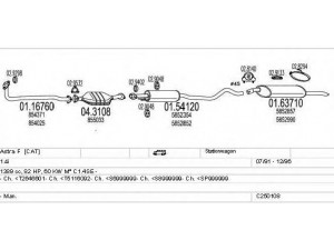 MTS C250108005222 išmetimo sistema 
 Išmetimo sistema -> Išmetimo sistema, visa