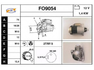 SNRA FO9054 starteris 
 Elektros įranga -> Starterio sistema -> Starteris
M1T71281, M1T77381