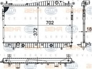 HELLA 8MK 376 708-811 radiatorius, variklio aušinimas 
 Aušinimo sistema -> Radiatorius/alyvos aušintuvas -> Radiatorius/dalys